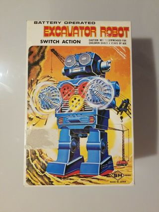 Vintage S.  H.  Horikawa Excavator Robot Japan Rare Switch Action @ Box