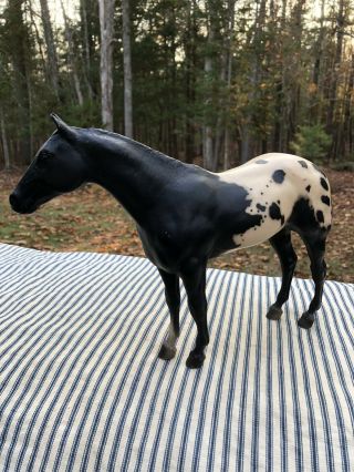 Rare Vintage Breyer 11” X 9” Toy Horse Black & White Spots