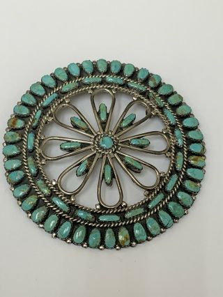 Rare Vintage Huge Larry Moses Begay Navajo Turquoise Sterling Cluster Pendant