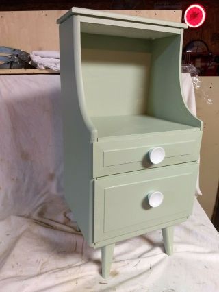 Vintage Small Light Green Painted Side Table Nightstand Living Room Bed Kids