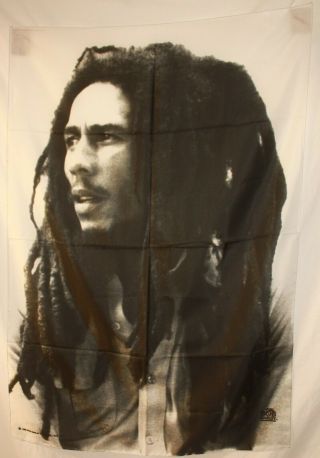 Rare Bob Marley B/w Portrait Reggae Cloth Fabric Poster Flag Banner 30 " X40 "