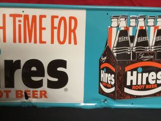 Rare Vintage Its High Time For Hires Root Beer Embossed Six Pack Sign. 3