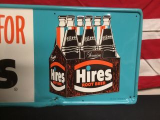 Rare Vintage Its High Time For Hires Root Beer Embossed Six Pack Sign. 4
