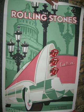 Rare Rolling Stones Havana Cuba 2016 Benefit Concert Poster 100