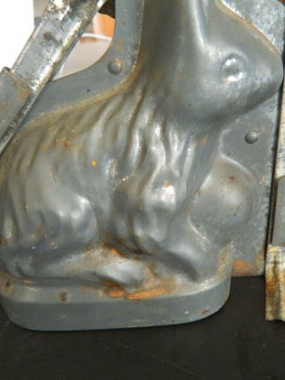 Adorable Antique Metal Easter Rabbit Cake Or Chocolate Mold.  Display Piece