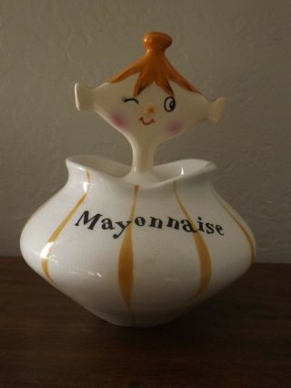 Rare Holt Howard 1959 " Winking Pixie " Mayonnaise Jar Vhtf