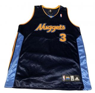 Rare Vintage Adidas Nba Denver Nuggets Allen Iverson Basketball Jersey Sz 44