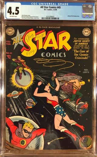 Rare 1949 Golden Age All Star Comics 45 Cgc 4.  5 Universal Off - White Pages