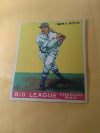 1933 Jimmy Foxx No.  29 World Wide Gum Co.  Big League Chewing Gum,  Canada,  Rare