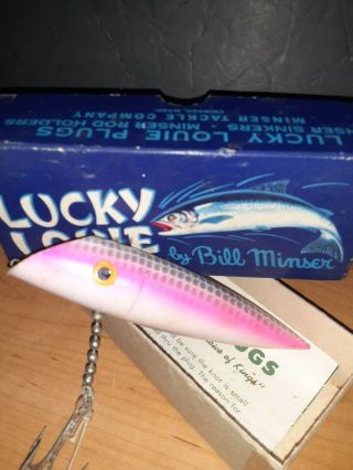 Vintage Lucky Louie Salmon Plug And Papers Silver Pearl Pink 2