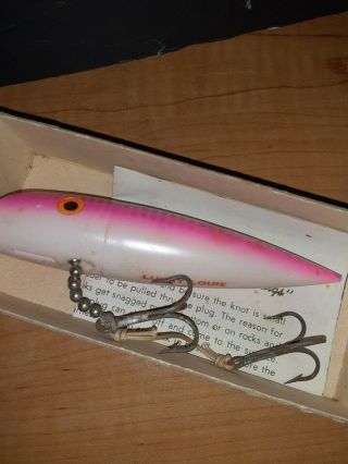 Vintage Lucky Louie Salmon Plug And Papers Silver Pearl Pink 3
