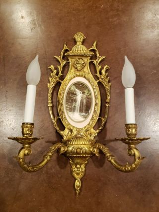 Decorative Brass Electrical Wall Sconce Made In Spain