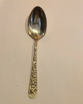 Stieff Rose Pattern Sterling Silver Teaspoon / Dessert Spoon Antique Nm