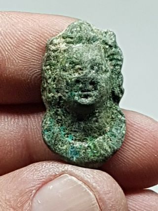 Extremely Rare Ancient Bronze Bust Head Of Diana 9,  3 Gr 28 Mm