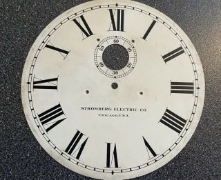 Antique Clock Dial Stromberg Electric Company Chicago,  U.  S.  A.