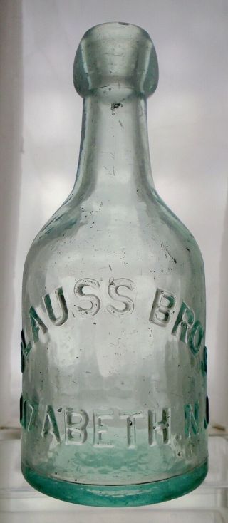 Clauss Brothers Elizabeth Jersey Antique Blob Top Squat Soda Bottle Whittled
