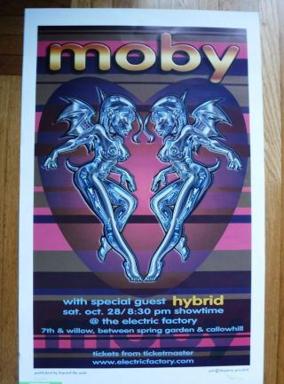 Rare Signed Moby Music Concert Tour Poster 2000 Philly Hybrid Greulich Numbered
