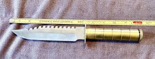 Vintage Rare United Cutlery Uc219 Brass Handle Survival Knife