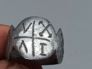 Very Rare Ancient Roman Military Silver Seal Ring Vxli 200 Ad 10.  5 Gr 23 Mm