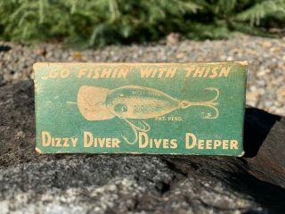 Vintage Dizzy Diver D - 20 Fishing Lure Box Mfg.  By Fishathon Bait Co.  Inc.