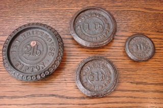 Antique Rare English Iron Scale Weights Vintage Weight Set 2