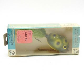 Vintage Weber Spin Frog Fishing Lure.  Green Pattern.