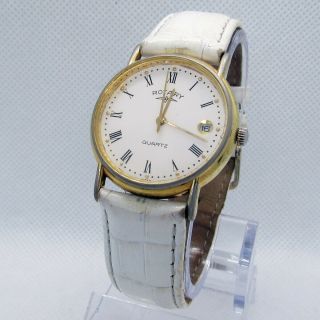 Rotary Vintage Ladies Quartz Watch - White Dial & Leather Strap - 4357