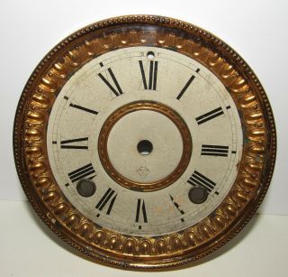 Antique Ansonia Mantel Clock Dial 5 - 3/4 " With Glass Complete (inv B6)