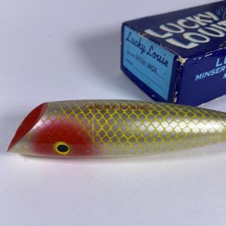 Vintage Bill Minser Lucky Louie Salmon Fishing Plug Lure W/ Box