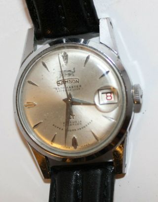 Samson Vintage Dato Master 21 Jewels Incabloc Swiss Wrist Watch Not Running