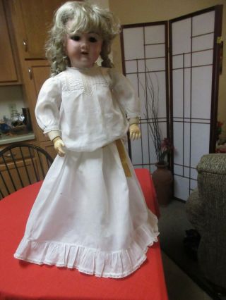 Gorgeous Antique White Doll Dress 30 " For French & Germany Doll