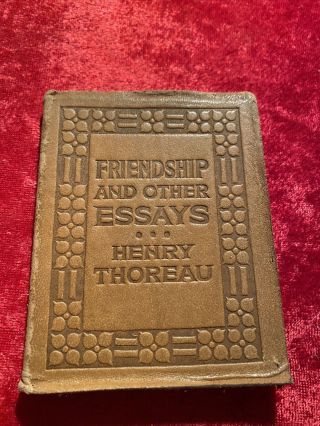 Antique Little Leather Library Book Friendship And Other Essays Henry Thoreau