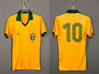 Brazil 1988 - 89 Home Shirt Jersey Topper 10 Paulo Silas Vintage Extra Rare