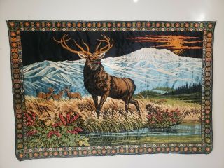 Vintage Red Stag Deer/buck Tapestry Wall Hanging