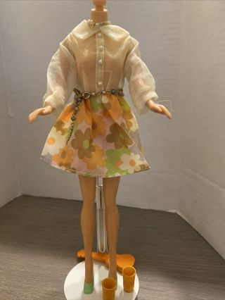 Vintage Barbie Clone Maddie Mod Peggy Shillman Mod Floral Dress W/access 1960’s