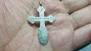Antique Imperial Russian Sterling Silver 84 Christian Cross Stamped 2,  7 Gr