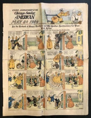 Antique May 8,  1904 Chicago Sunday American Newspaper Comic,  Foxy Grandpa