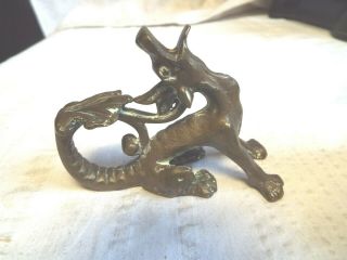 Vintage Small Brass Dragon Incense Burner