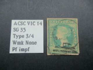 Victoria Stamps: 2/ - Green Imperf - Rare (h95)