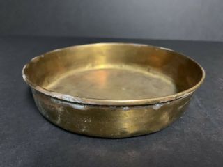 Antique Vintage Round Balance Scale Pan 6 1/4 " X 1 1/2 " Brass Copper