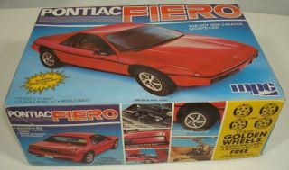 Vintage 1983 Mpc 1/25 Pontiac Fiero Model Kit,  Open Box/complete Kit