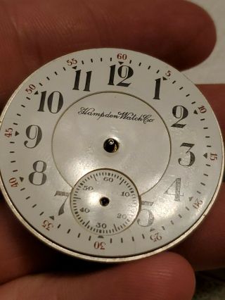 Antique 1915 Hampden Pocket Watch,  16S,  17J,  Double Sunk Dial 2