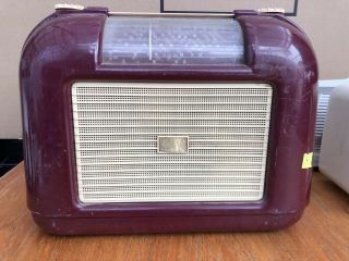 Rare Art Deco Burgundy Kriesler Vintage Duplex Bakelite Valve Radio Model 21
