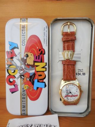 1989 Armitron Bugs Bunny Merry Melodies Musical Watch - Nos In Tin