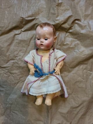 Vintage 1950s Effanbee Dy - Dee Baby Doll Rubber Body Composition Head