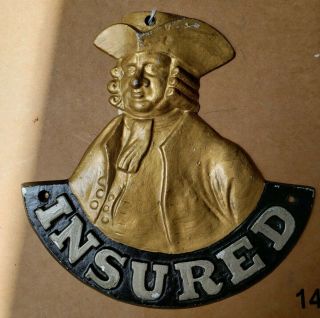 Rare Vintage Metal Antique Fire Sign Insurance Mark Penn Fire Insurance Co
