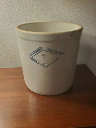 Antique / Vintage 3 Stoneware Crock Blue Diamond Pittsburgh Pottery Co. 3