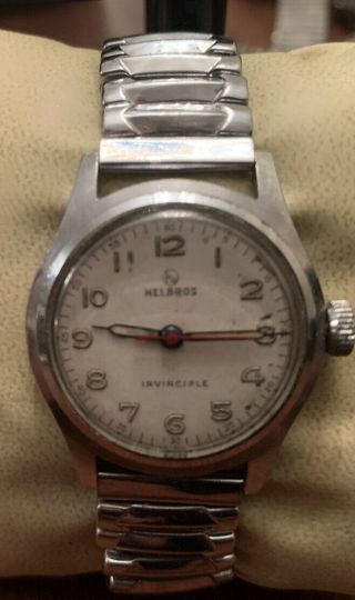 L@@k Vintage Military Helbros Invincible 30.  5 Mm Runs But Is Not Accurate