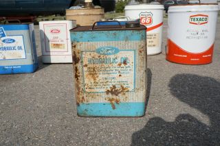 Vintage Ford Tractor Hydraulic Oil 2 Gal Metal Two Gallon Antique Tin Sign Can