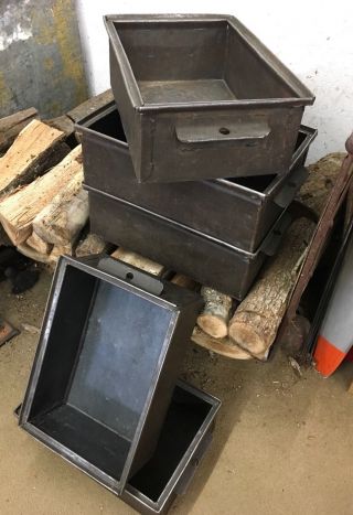 One,  Vintage Industrial Steel Metal Storage Bin Box